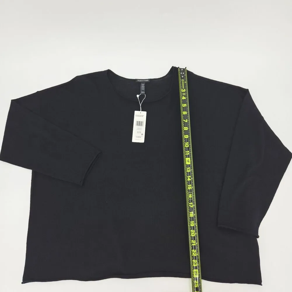 Eileen Fisher Merino Wool Sweater Box Top Womens Size XL Black Fall Winter Soft - Picture 5 of 7